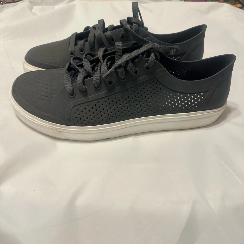 Crocs Men’s Gray Citilane Roka Court Lace-up Sneakers Size 12